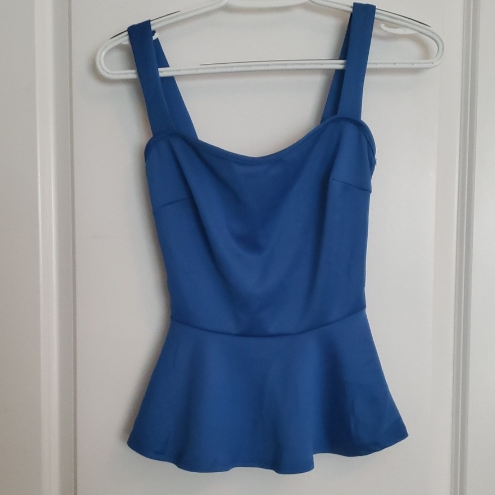 Blue peplum top